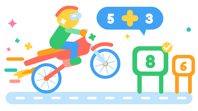 Math Addition Moto Race