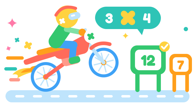 Math Multiplication Moto Race