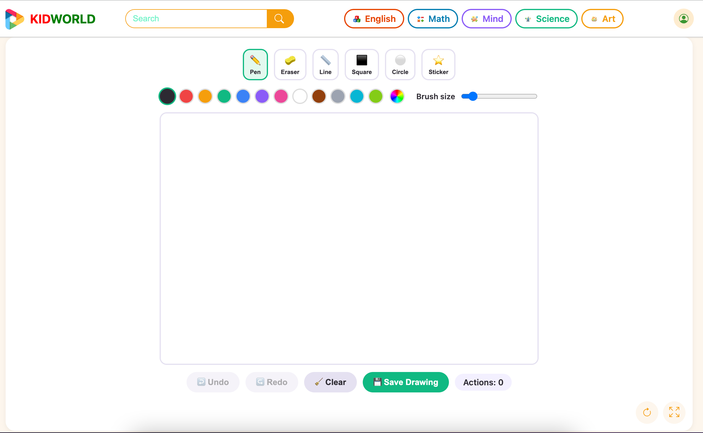 a screenshot of desktop version of color & draw game