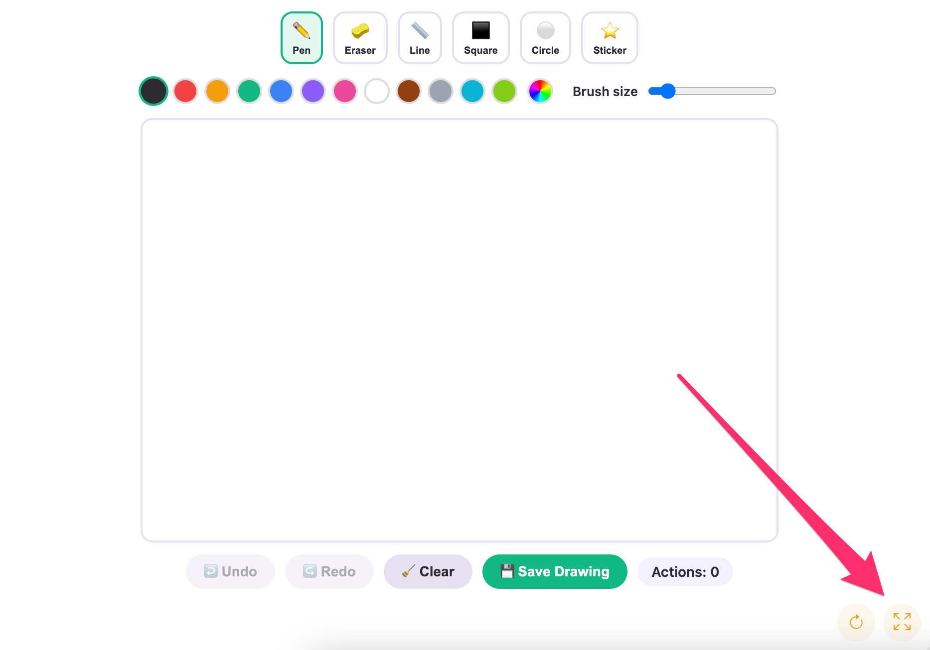 fullscreen guide of color & draw game