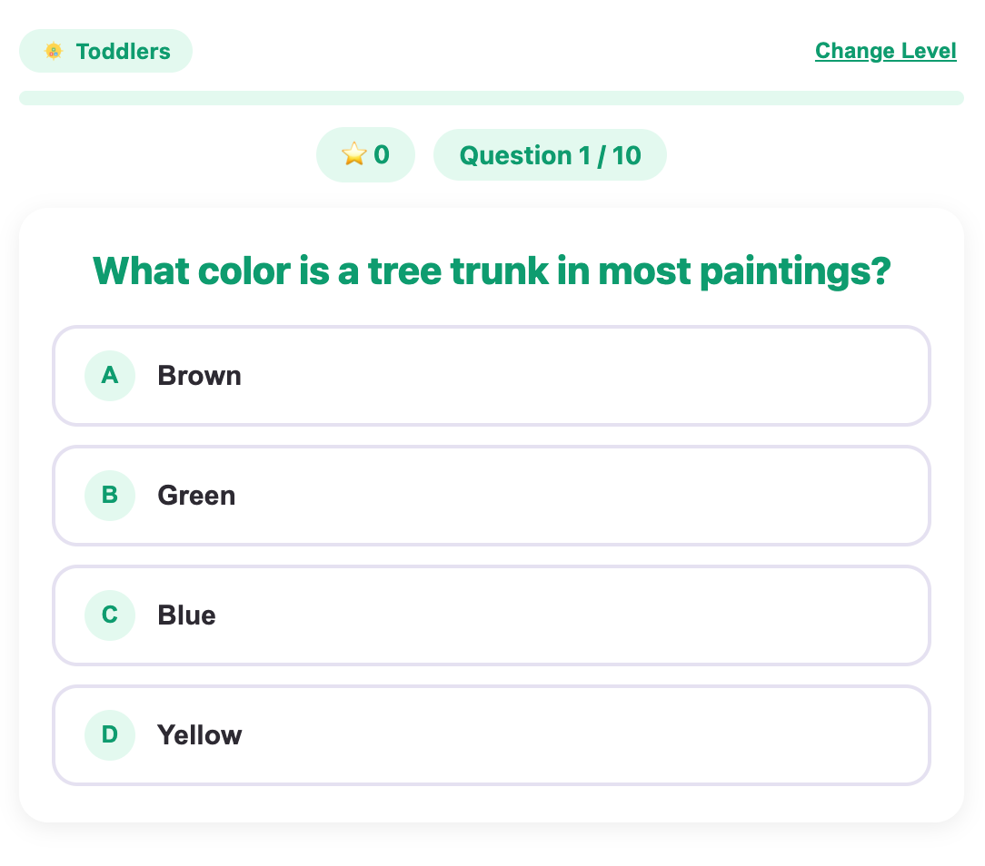 quiz example of art masterpiece quiz game