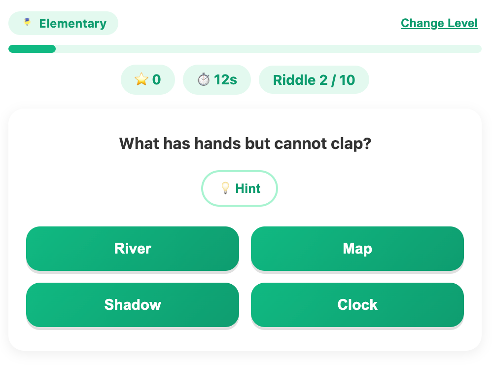 A screenshot about an example question for elementary