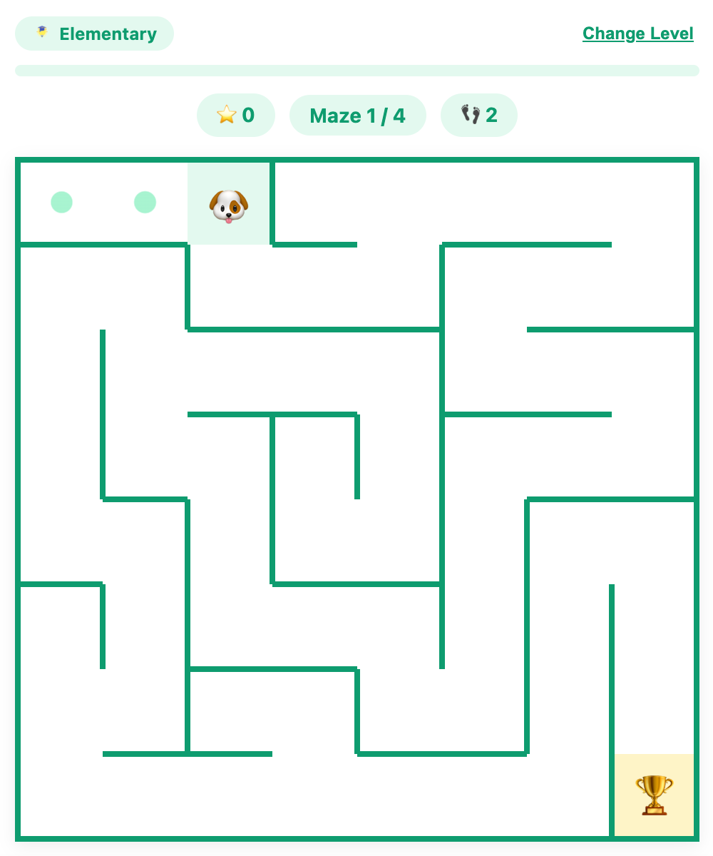 move your pup on the maze runner game