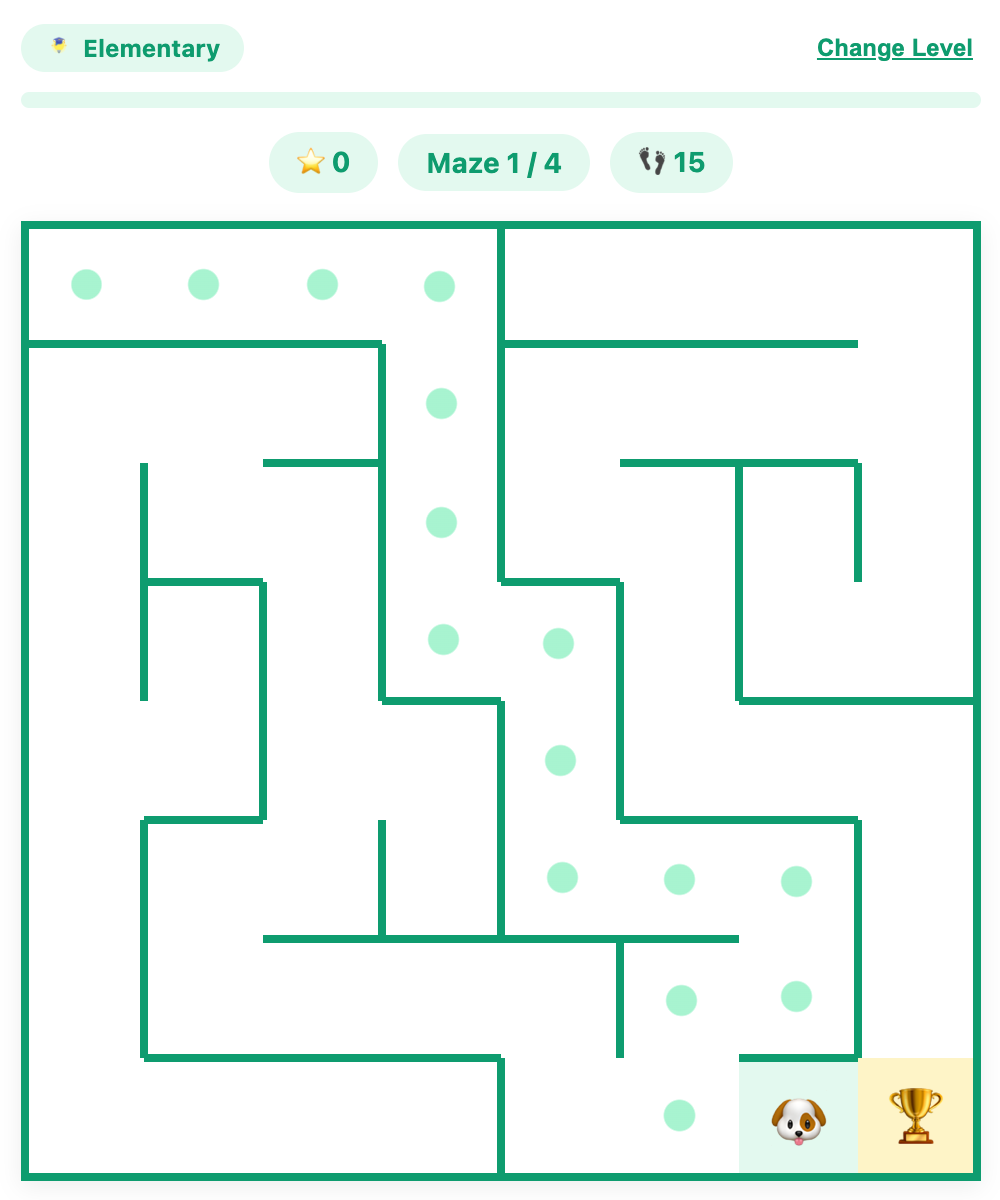 a screenshot showing the player almost reaching the finish line in a maze runner game.