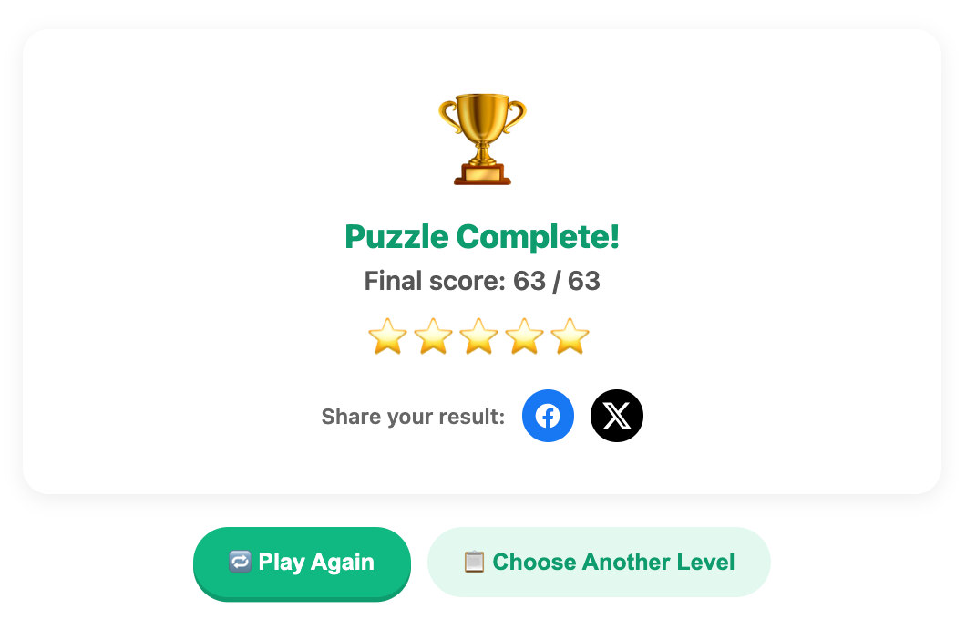 a screenshot when complete a jigsaw puzzle game