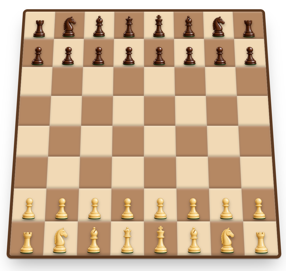 a screenshot when start a chess game with 3d theme