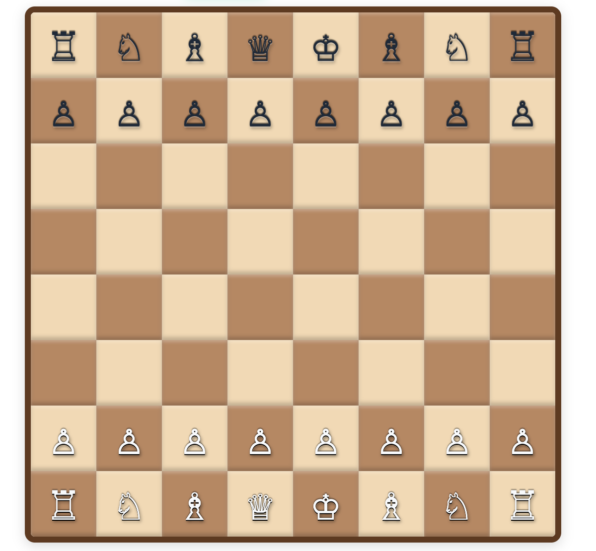 a screenshot when start a chess game with 2d theme