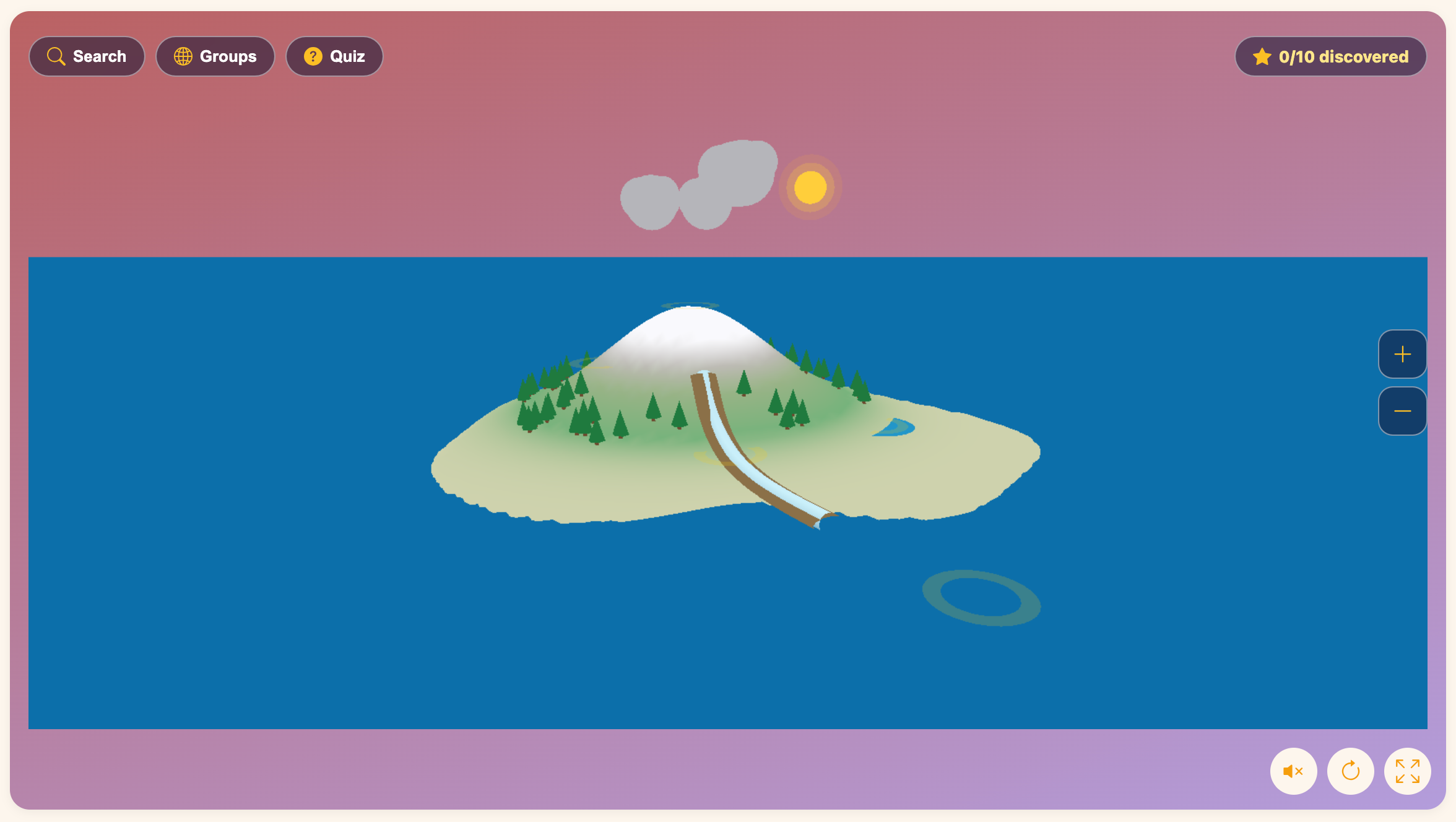 a screenshot about 3D of the Water Cycle Explorer game